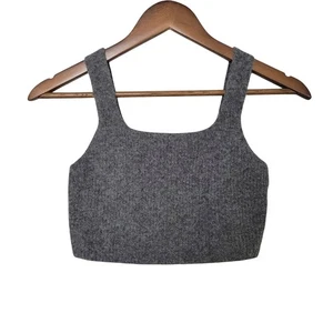 Everlane The Cozy Stretch Knit Cropped Tank Womens Size S Gray Wool Yak NWT  - Picture 1 of 4