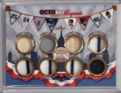 2025 Leaf Bronx Legacy SP 8 GU Patch Relic /35 JETER DAMON MATSUI RIVERA AROD  - Image 1 of 2