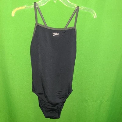 3091) NUEVO SIN ETIQUETAS SPEEDO 34 u 8 traje de baño negro gris una pieza 34 Foto 1 de 4