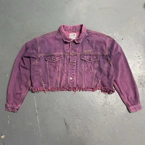 Vintage 90s Diesel Pink Cropped Denim Jacket Size 33 - Picture 1 of 6