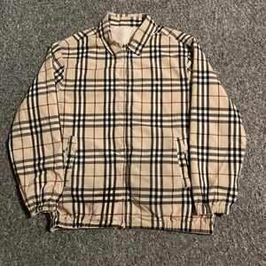 Chaqueta Bomber Burberry Reversible Nova Check Años 90 De Colección Hecha en Inglaterra Para Hombre Grande - Imagen 1 de 12