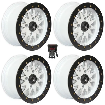 Pro Armor Halo Beadlock 15" Wheels Matte White Can-Am Defender (4) Foto 1 de 3