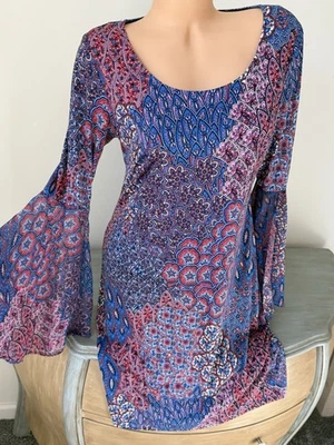 Vestido de hadas 👀 10 M acampanado Slv floral para mujer bohemio cabaña fácil cuidado de colección Y2K Foto 1 de 4