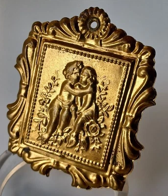 Civil War Era Tintype Locket Frame With Original Gem Tintype Pressed Brass Fancy - Image 1 of 4