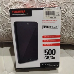 ⭐️⭐️⭐️⭐️⭐️ Toshiba 500GB Canvio Basics 3.0 External Hard Drive HDTB105XK3AA - Afbeelding 1 van 6