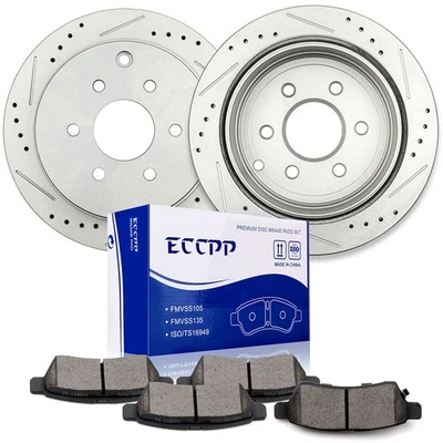 Rear Brake Rotors Ceramic Pads for 2005 - 2013 2014 2015 Nissan Xterra Equator Foto 1 de 4