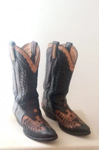 Stivali Camperos Western Uomo Sendra Boots 2720 in Vero Cuoio Marrone e Pitone. - Foto 1 di 19