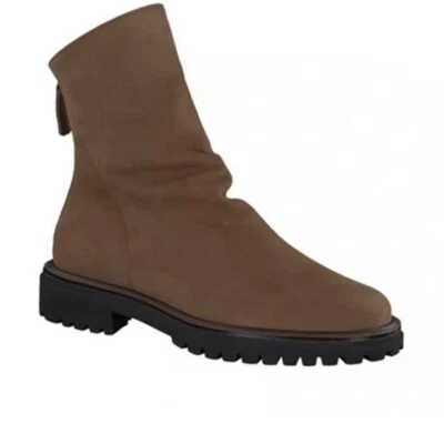 NUEVO $500 Paul Green Nobu Cremallera Slouchy Boot Beige Gamuza PG Talla 4/US 6.5 Foto 1 de 4