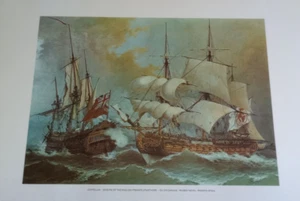 Cortellini sequestro fregata inglese olio su tela litografia vintage COA anni 70 - Foto 1 di 13