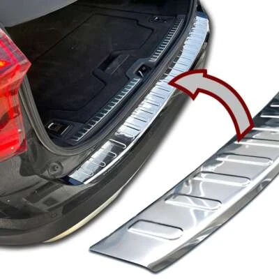 Protector de borde de carga de acero inoxidable adecuado para VOLVO V90 + V90 Cross Country | desde 2016 - Imagen 1 de 4