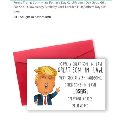 Смешной Трамп зять день отца карта подарок на день рождения для мужчин его идея - Изображение 1 из 4