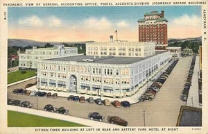 Antigua postal de Arcade Building Asheville N Carolina - Imagen 1 de 2