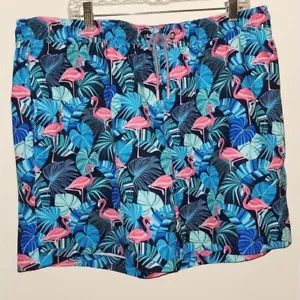 Bañador Resort para hombre nuevo con etiquetas azul flamenco tropical secado rápido UPF 50+ talla XL - Imagen 1 de 8