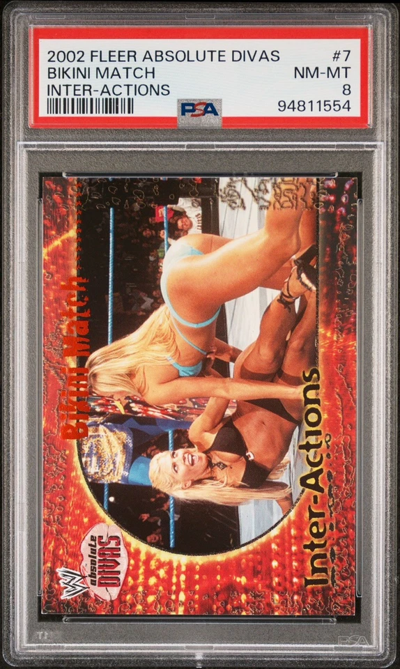 Fleer WWE Divas Inter-Actions #7 2002 Bikini Match - PSA 8 - Stacy Keibler Torrie Foto 1 de 2