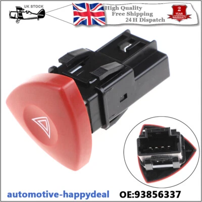 Hazard Warning Switch Button For Renault Master Trafic Vauxhall OPEL Vivaro - Image 1 of 4