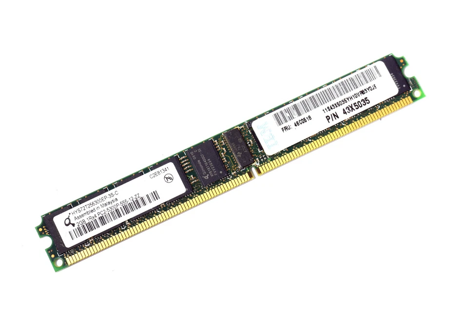 Qimonda HYS72T256300EP-3S-C PC2-5300P-555-12-ZZ 2GB Low Profile Server Memory - Image 1 of 1