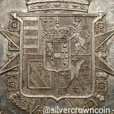 SCC Tuscany 4 Fiorini / 10 Paoli 1858 Pisis. NGC AU53 Silver Thaler Crown Dollar - Image 1 of 4