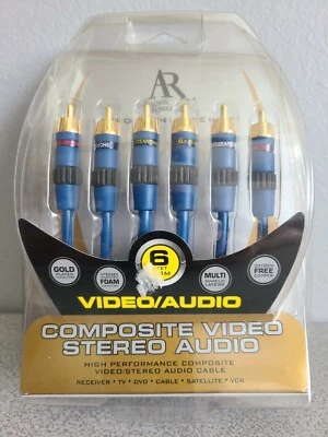 NEW Acoustic Research 6ft Audio Video 6 Segment RCA CABLE SET  #AP061 - Image 1 of 4