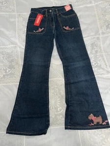 NWT Adjustable Waist 10 Gymboree Floral Scotty Dog Pattern Boot Cut 100% Cotton - Picture 1 of 2
