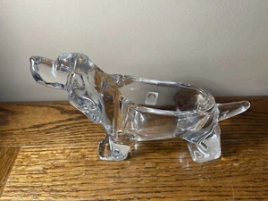 Sasaki Crystal Dog#1486 Figurine Oval Bowl - Picture 1 of 10