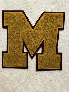 Vtg. Mount Carmel High School IL Letterman Patch Large ‘M’ Unused Sweater Jacket - Picture 1 of 5