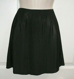 Olga Women's Large Vintage Black Short Half Slip Lightweight Stretch Fabric 