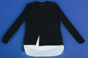 Ted Baker Top Women’s 3 (US 8 Medium) London Denay Black & White Layered Sweater - Picture 1 of 22