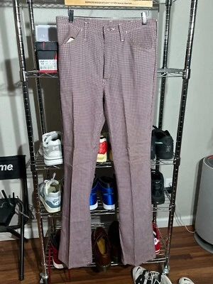 Vintage Wrangler 70s Bell Bottom Pants 33x36 USA Made Houndstooth Rare - Image 1 of 4