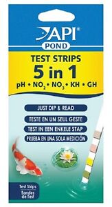 API Pond 5 in 1 Test Strips Pack Of 4 - Garden Pond Water Test Kit Fish Health