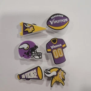 Minnesota Vikings Football Team Charm For Crocs Shoe Charms - 6 Pieces - Picture 1 of 4