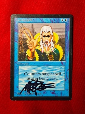 Beta Counterspell Mark Poole Signed / Altered (LP) MTG Magic The Gathering - Image 1 of 3