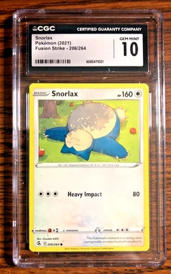 Snorlax Regular Common #206 - CGC GEM MINT 10 - 2021 Fusion Strike - Pokemon TCG - Image 1 of 4
