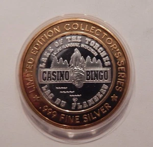 10 $ Casino Medaille Silber Center Lac Du Flambeau WI Casino Bingo - Bild 1 von 2