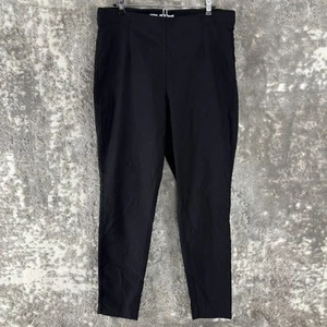Elle Size XL Skinny Stretch Flat Front Casual Tapered Pants Black Pull On - Picture 1 of 13