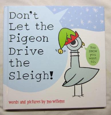 Don't Let the Pigeon Drive the Sleigh Mo Willems Picture Christmas HC Book LN Foto 1 de 2