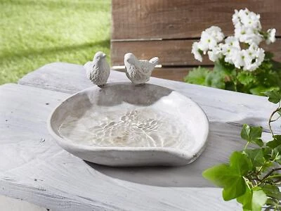 Vogeltränke Vogelbad Vogelbecken Beton Optik grau, Futterstation Garten Deko - Bild 1 von 4