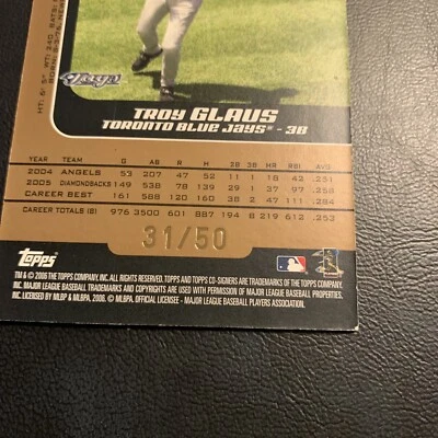 B123 2006 Topps Co Signers Changing Faces Duo-c Troy Glaus  B. J. Ryan/50￼ - Image 1 of 3