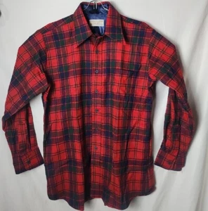 Country Classics By Lord Jeff Men L Wool Button Down Long Sleeve Plaid Shirt - Picture 1 of 6