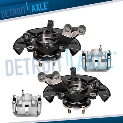 Front Steering Knuckles Hubs Brake Calipers Bracket for 2003-2008 Toyota Matrix - Image 1 of 4