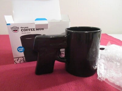 Gun Mug Big Mouth Toys Pistol Shape Design Holds 12 oz Coffee Tea Black Novelty - Image 1 of 4