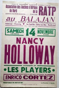 affiche ancienne - NANCY HOLLOWAY - les players - Au Balajan - - Picture 1 of 1