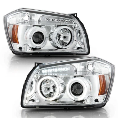Projector Headlights For Dodge Magnum 2005-2007 LED Halo Lights Lamp Left+Right - Изображение 1 из 4