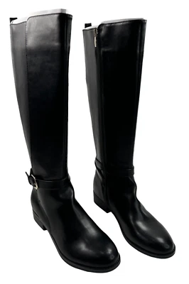 Nine West Giani3 Women's Size 8M Black Boots LL Tall Faux Leather Side Zipper Up - Image 1 of 4