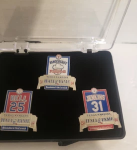 Texas Rangers Hall Of Fame 2004 3 Pin Set Bell Jenkins Vandergriff - Picture 1 of 4