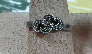 Vintage Sterlingsilber Milgrain Marcasit Ring Größe 11 ~ ~ 3,6 g - Bild 1 von 11