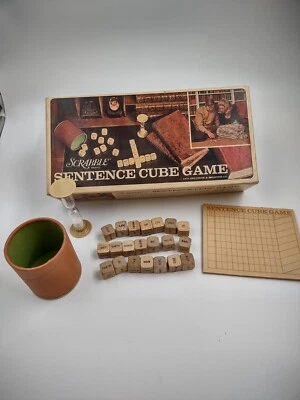 Vintage SCRABBLE SENTENCE CUBE GAME by Selchow & Righter 1971 COMPLETE! NICE! - Image 1 of 4