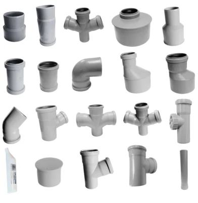 HT Abflussrohr Abzweig Muffen Stopfen Bogen Rohr DN 40-110mm Neu - Bild 1 von 2