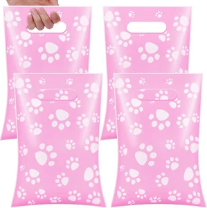 100 Pcs Dog Paw Gift Bags Bulk Pet Paw Puppy Print Plastic Treat Favor Candy Goo - Picture 1 of 6
