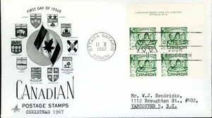 Canada FDC-PB-#477 - Children Carolling (1967) 5¢ - Picture 1 of 1