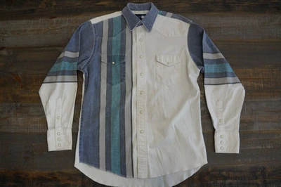 Vintage Wrangler X-Long Tails Pearl Snap Western Shirt Brushpopper Mens 16-34 - Image 1 of 4